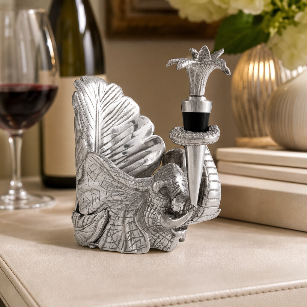Elephant Wine Coaster and Stopper Set 1