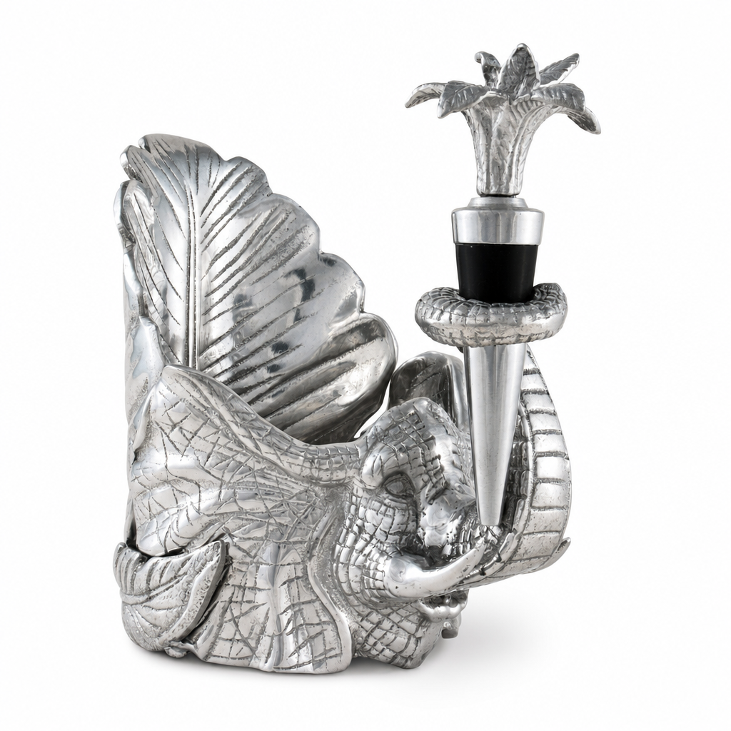 Elephant Wine Coaster and Stopper Set 1