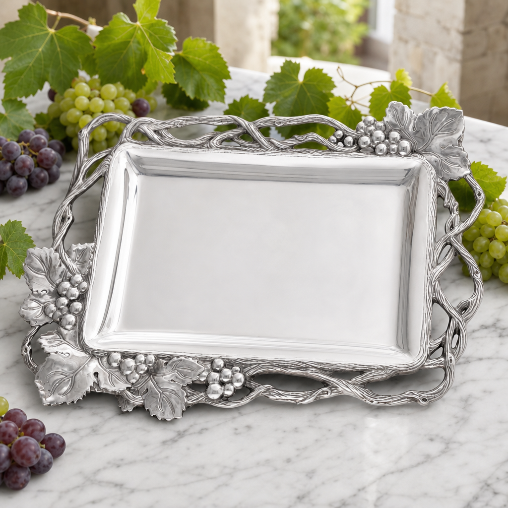 Grape Open Vine Rectangle Tray 2