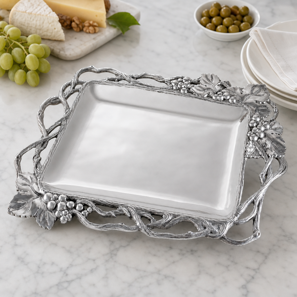 Grape Open Vine Rectangle Tray 5