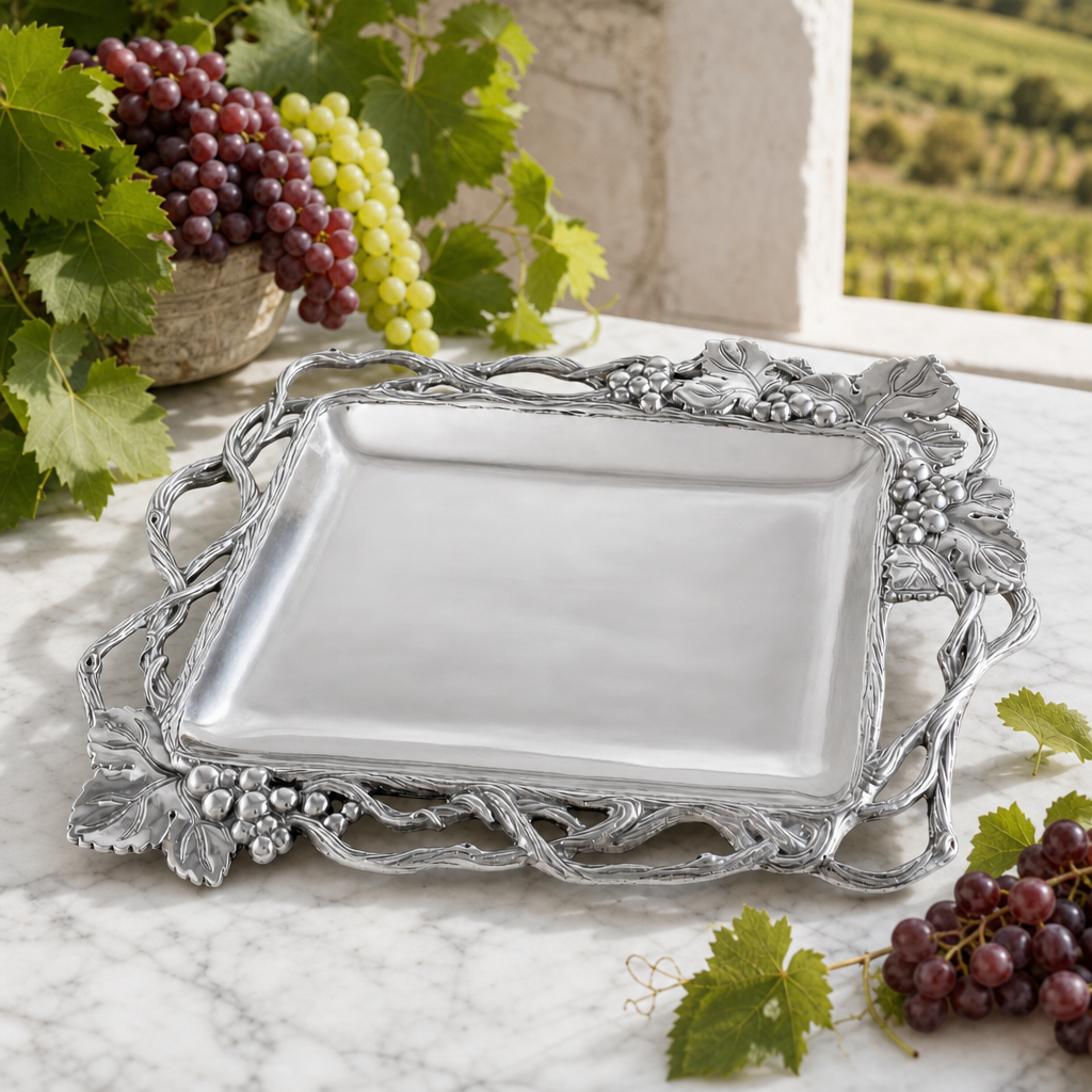 Grape Open Vine Rectangle Tray 3