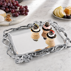 Grape Open Vine Rectangle Tray 7