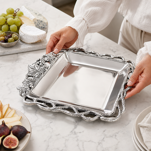 Grape Open Vine Square Tray 12 4