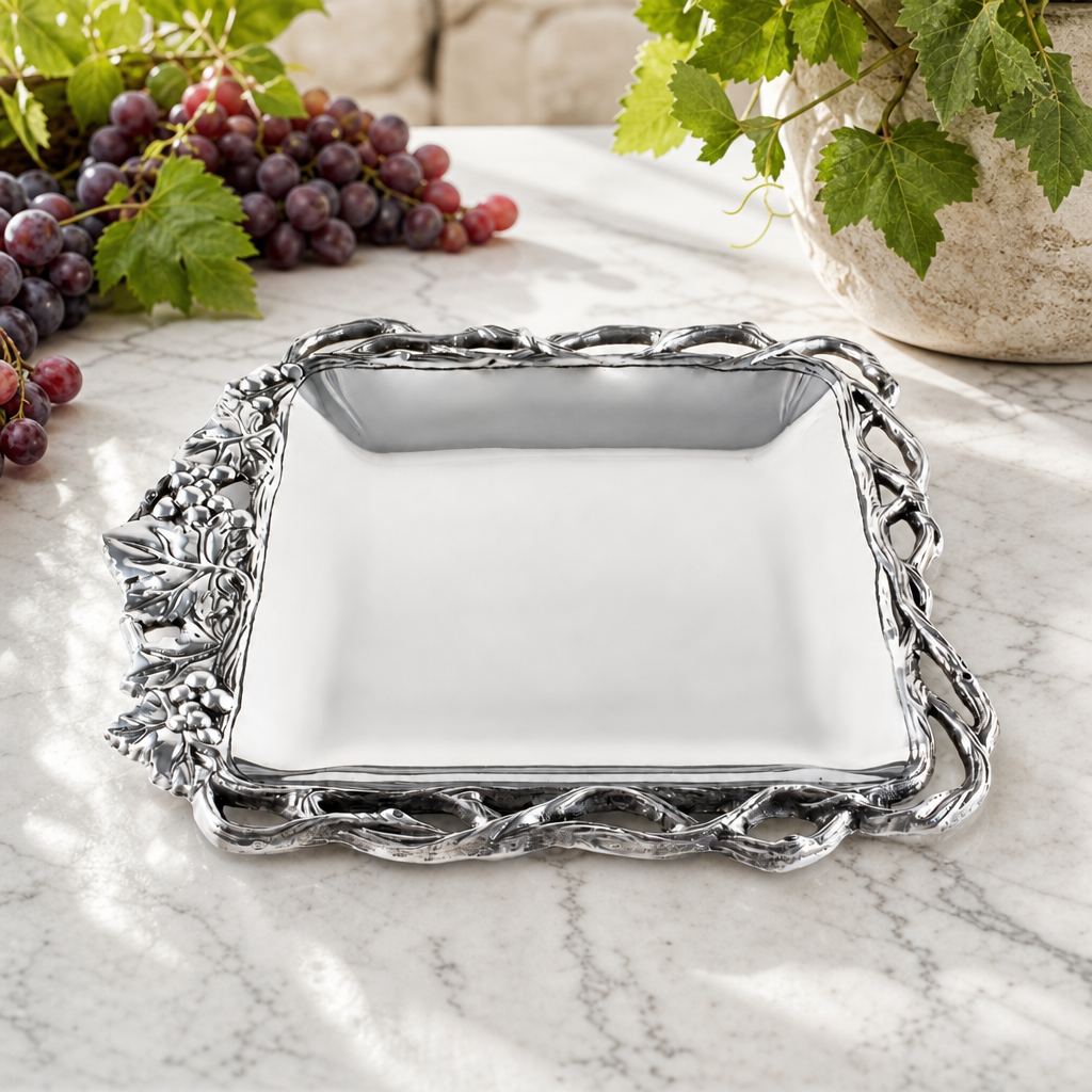 Grape Open Vine Square Tray 12 1