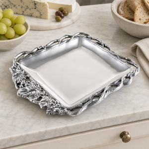 Grape Open Vine Square Tray 12 5