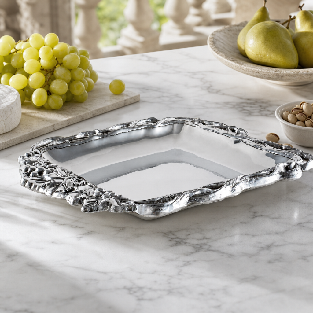 Grape Open Vine Square Tray 12 6