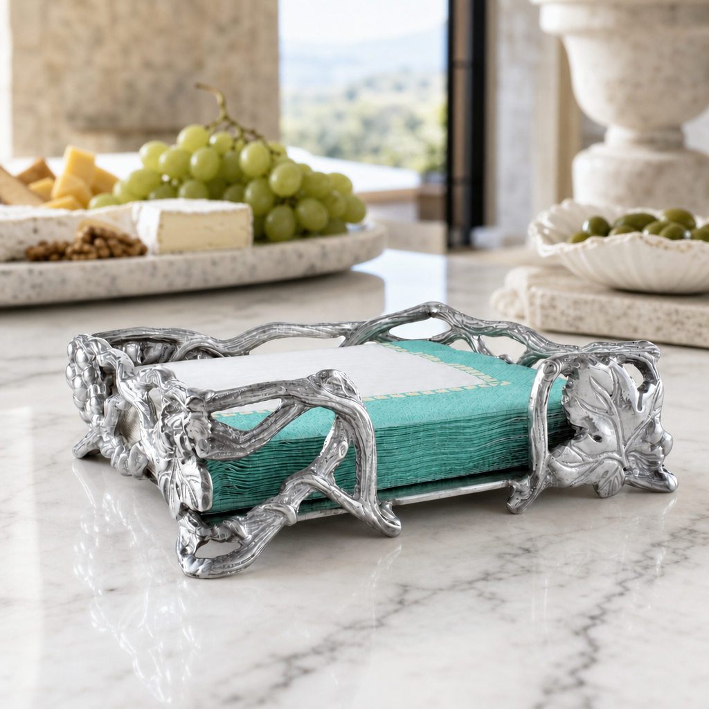 Grape Open Vine Napkin Box 6