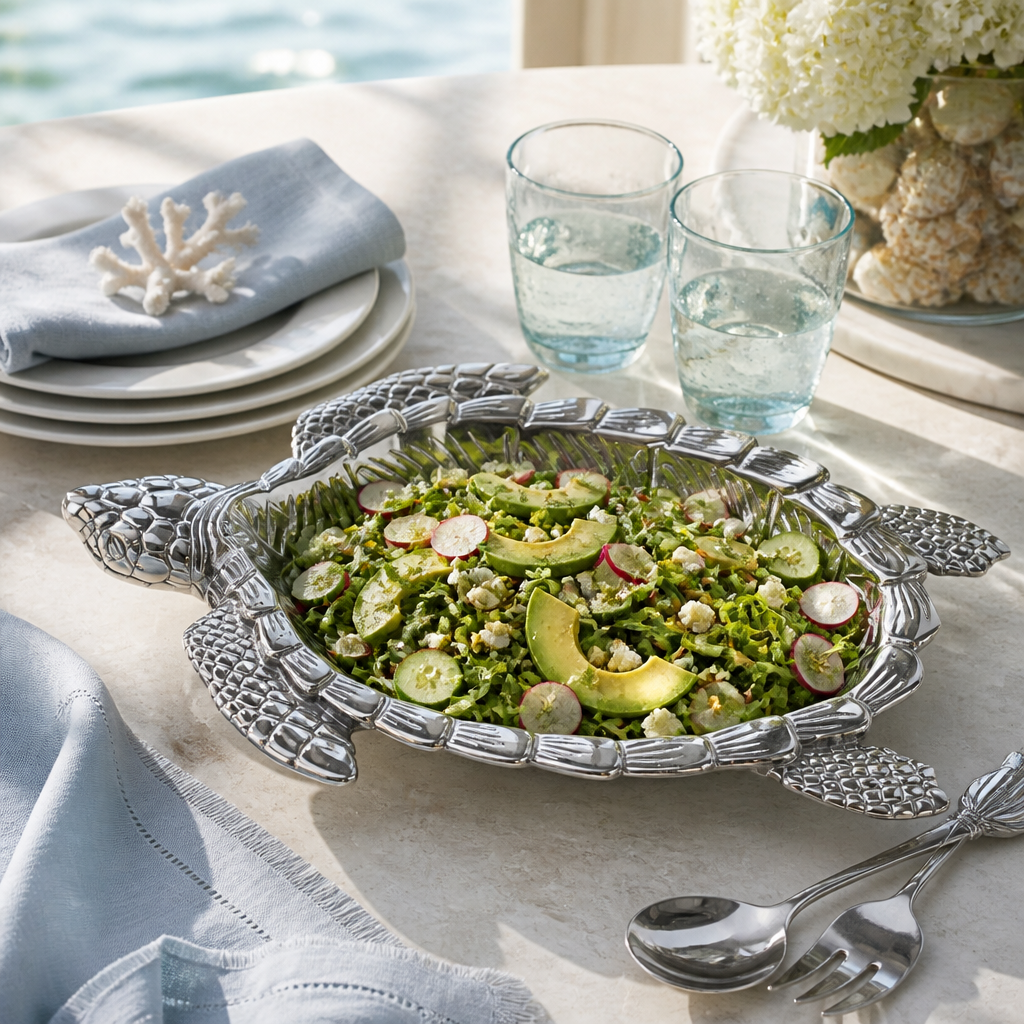 Sea Turtle Oval Bowl 7
