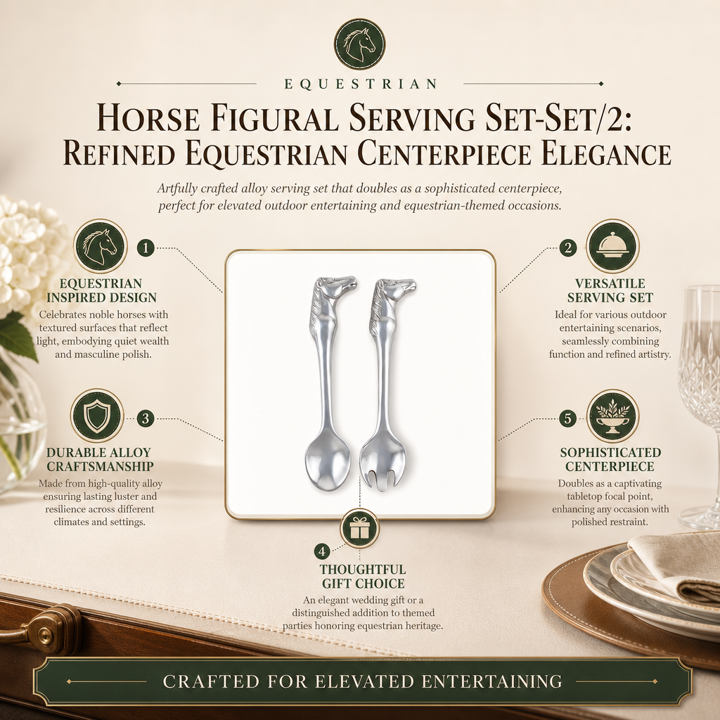 Horse Figural Serving Set-Set/2: Refined Equestrian Centerpiece Elegance