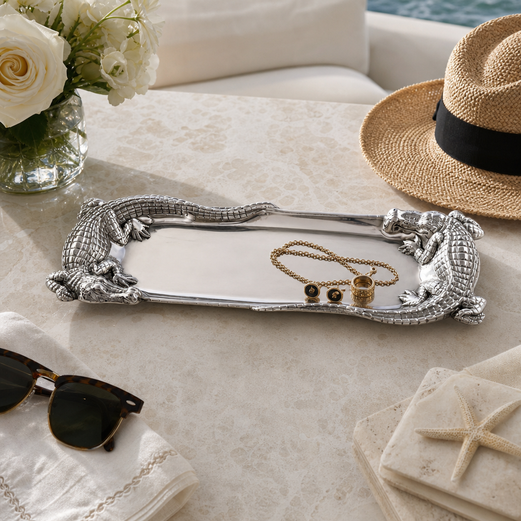 Alligator Figural Oblong Tray 5