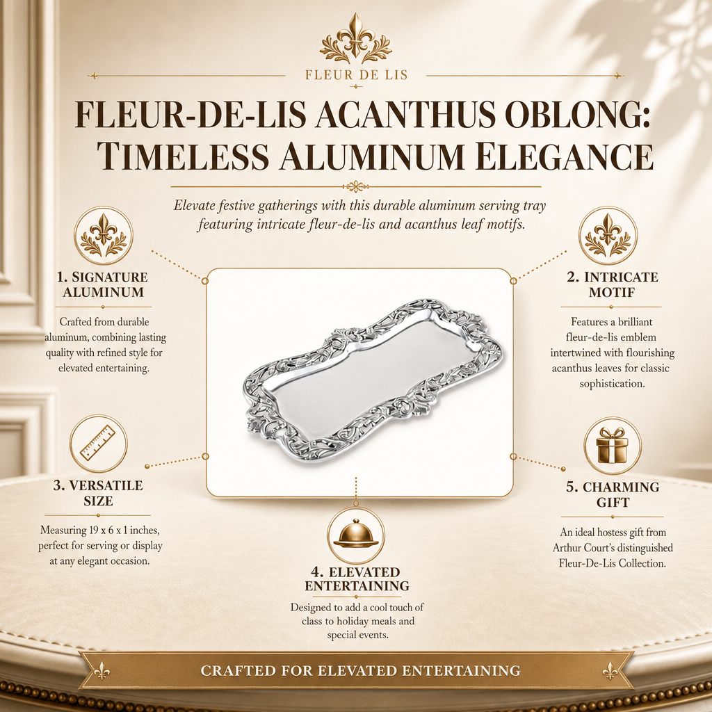 Fleur-De-Lis Acanthus Oblong: Timeless Aluminum Elegance