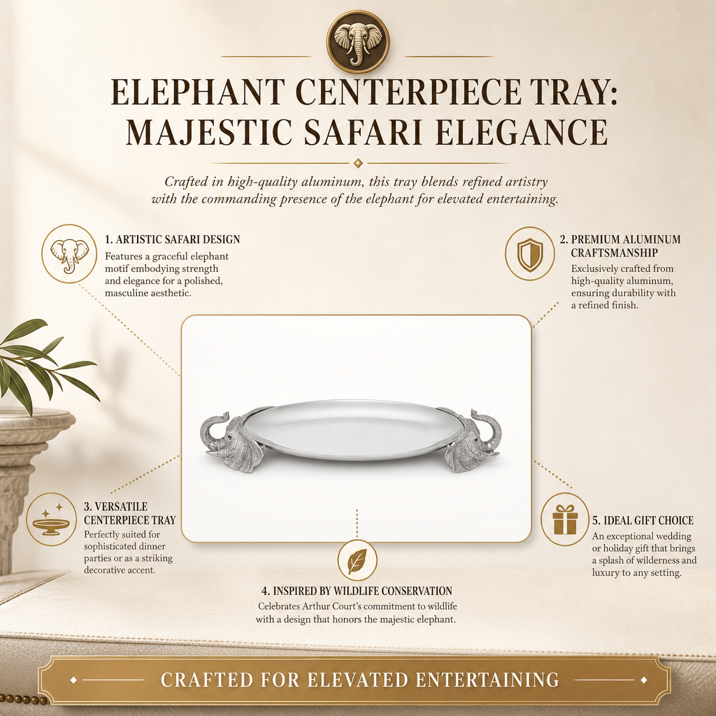 Elephant Centerpiece Tray: Majestic Safari Elegance