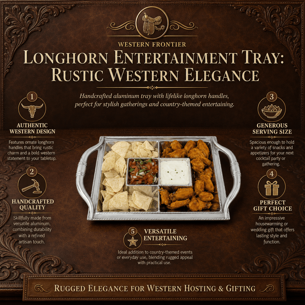 Longhorn Entertainment Tray: Rustic Western Elegance