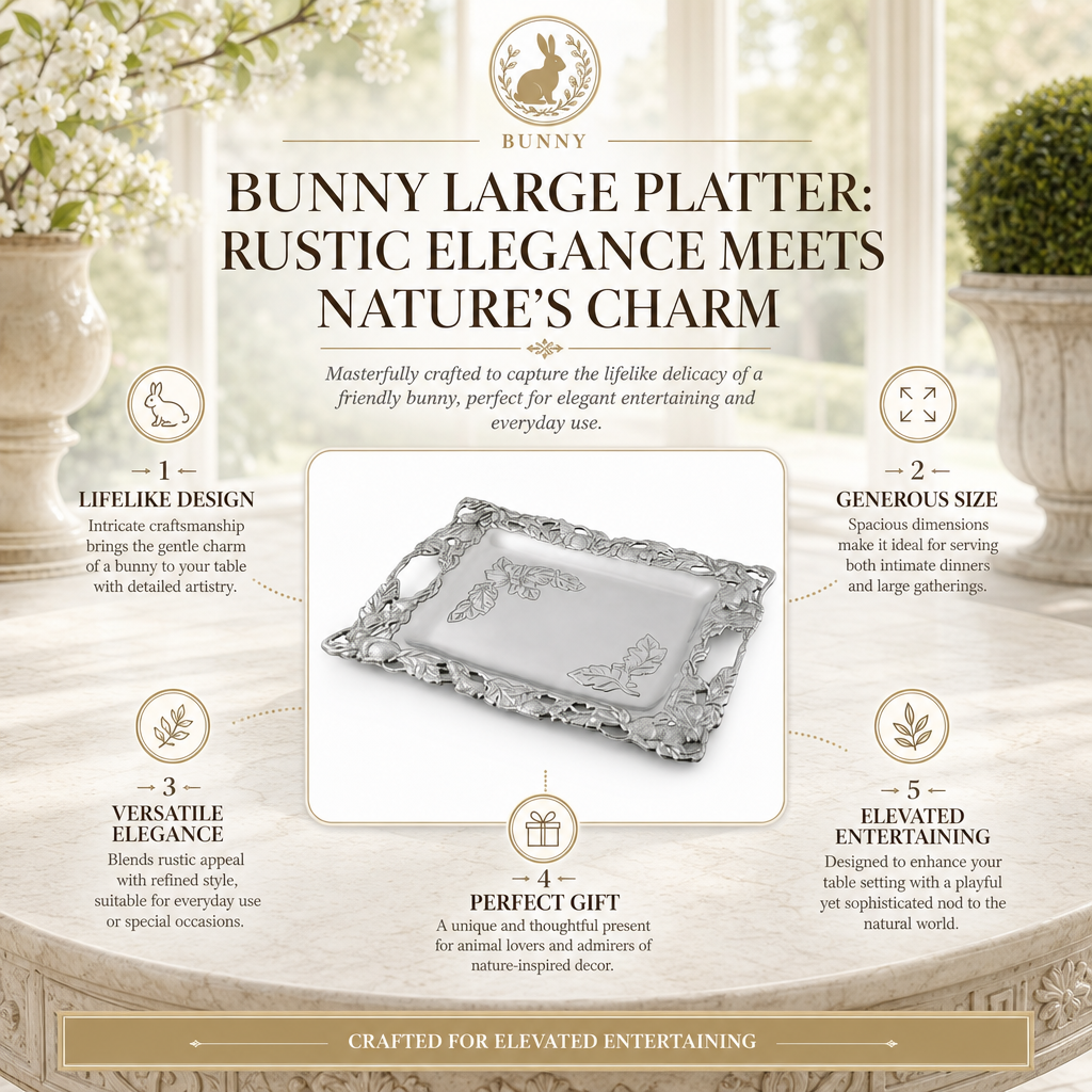 Bunny Large Platter: Rustic Elegance Meets Nature's Charm