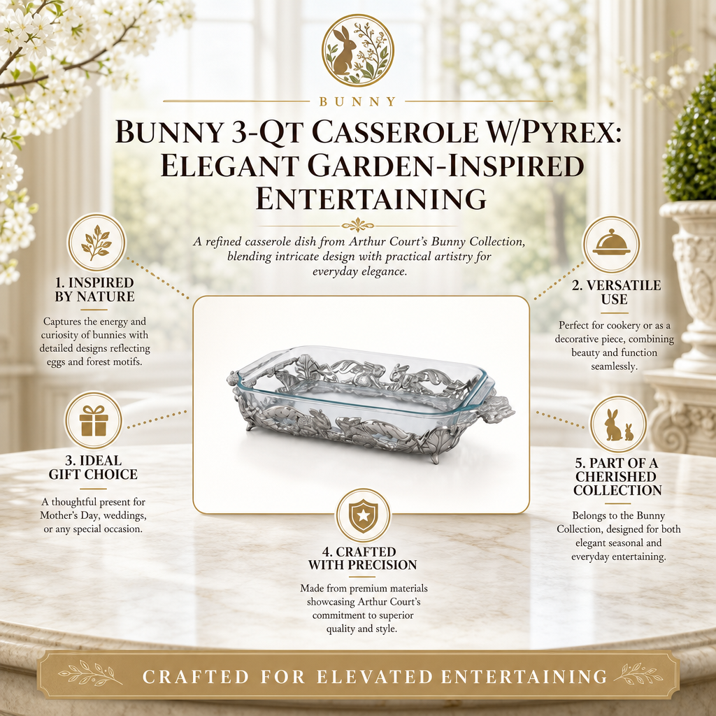Bunny 3-Qt Casserole W/Pyrex: Elegant Garden-Inspired Entertaining