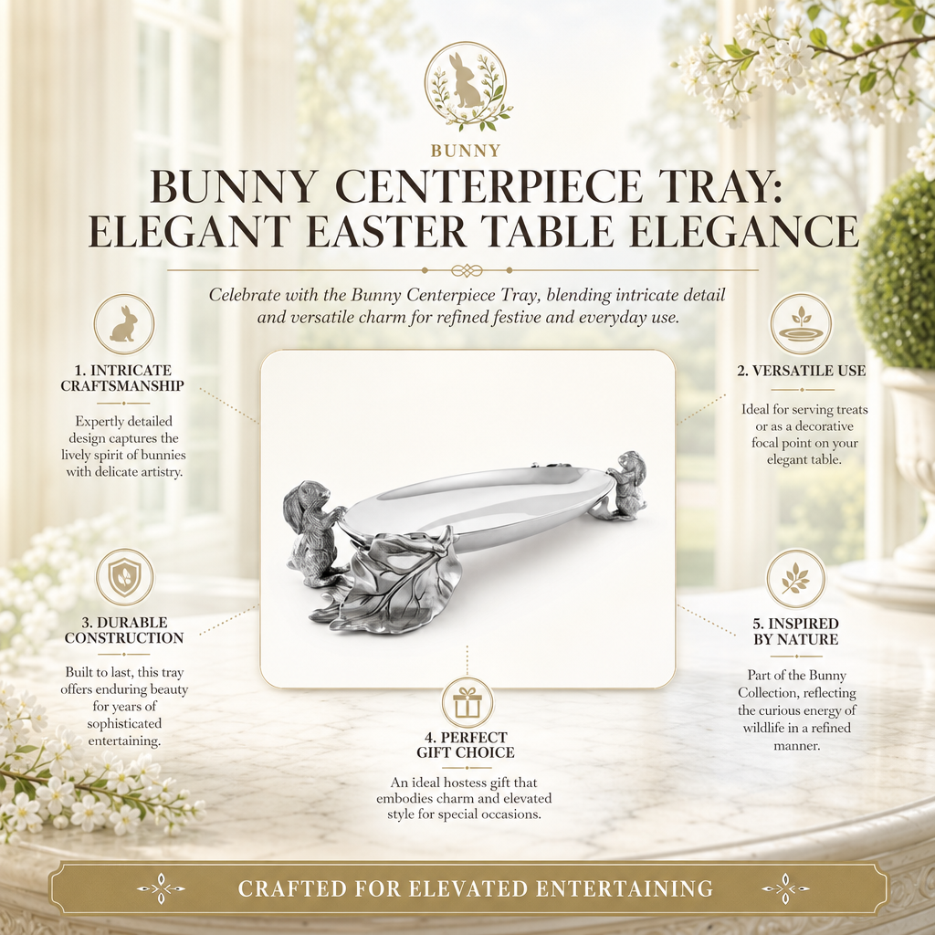 Bunny Centerpiece Tray: Elegant Easter Table Elegance