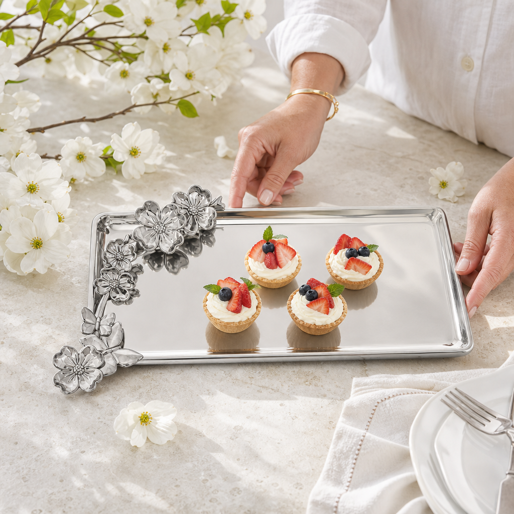 Butterfly Oblong Dogwood Tray 3