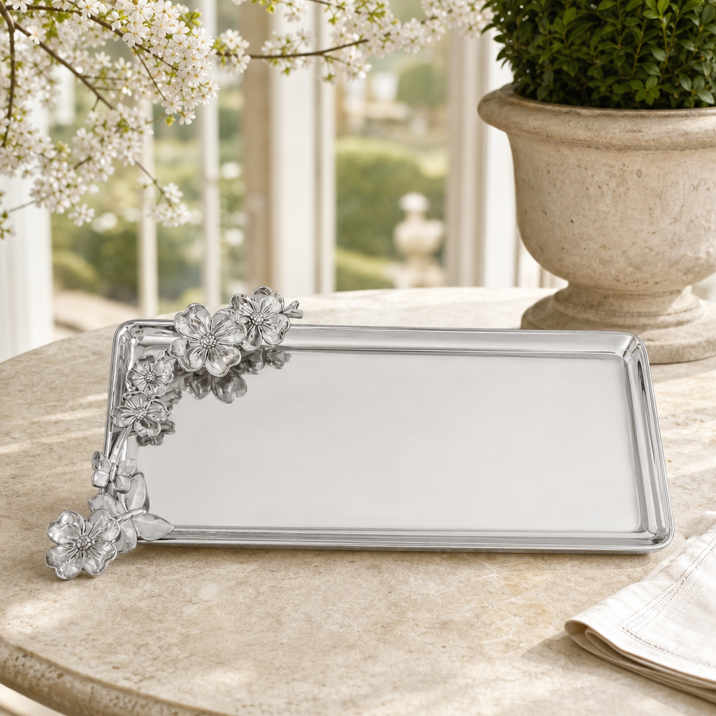 Butterfly Oblong Dogwood Tray 1