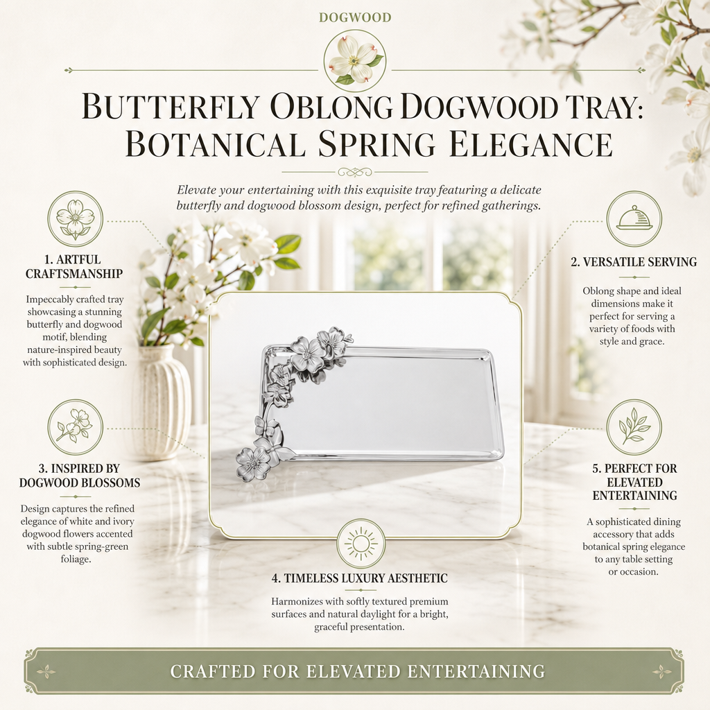 Butterfly Oblong Dogwood Tray 5