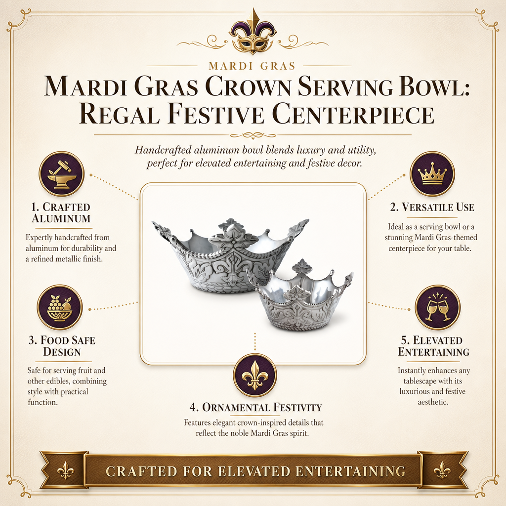 Mardi Gras Crown Serving Bowl 9