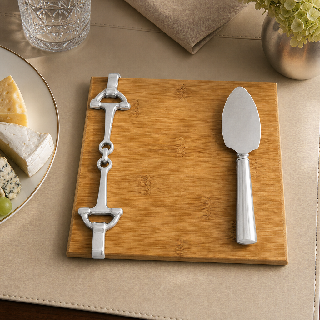 Equestrian Bamboo Cheese Set 1