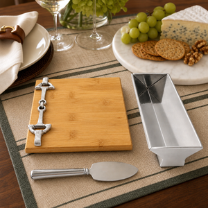 Equestrian Bamboo Cheese Set 6