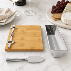 Equestrian Bamboo Cheese Set 8