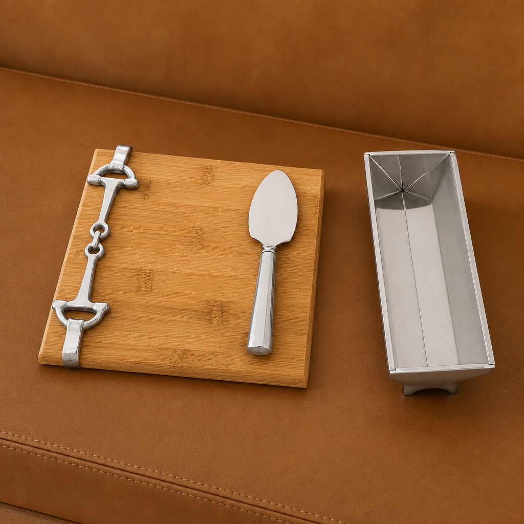 Equestrian Bamboo Cheese Set 9