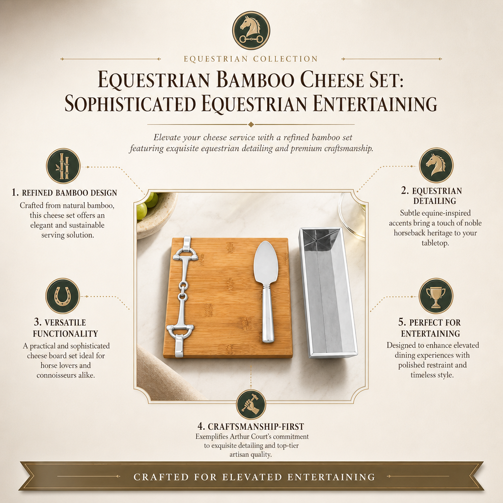 Equestrian Bamboo Cheese Set 9