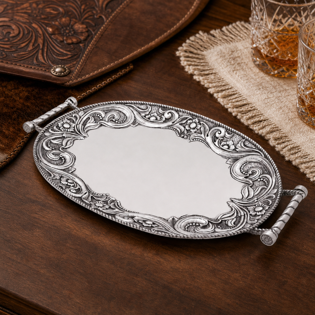 Western Leather Serving Tray 2