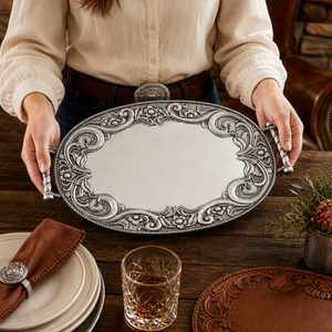Western Leather Serving Tray 3