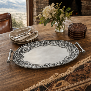 Western Leather Serving Tray 6