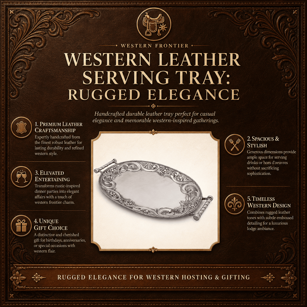 Western Leather Serving Tray: Rugged Elegance