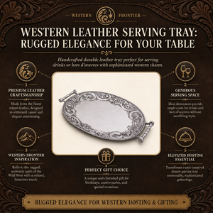 Western Leather Serving Tray 16