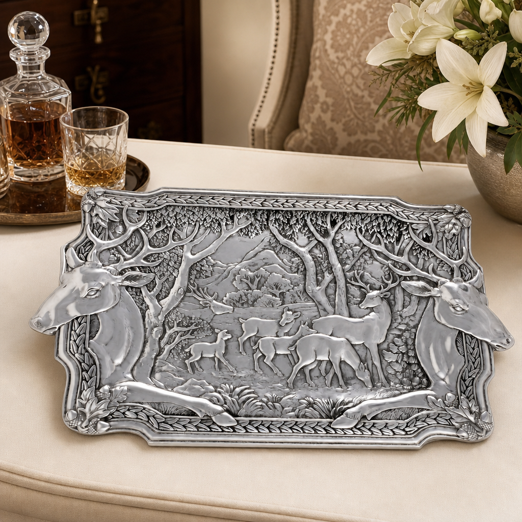 Elk Herd Oblong Tray 1