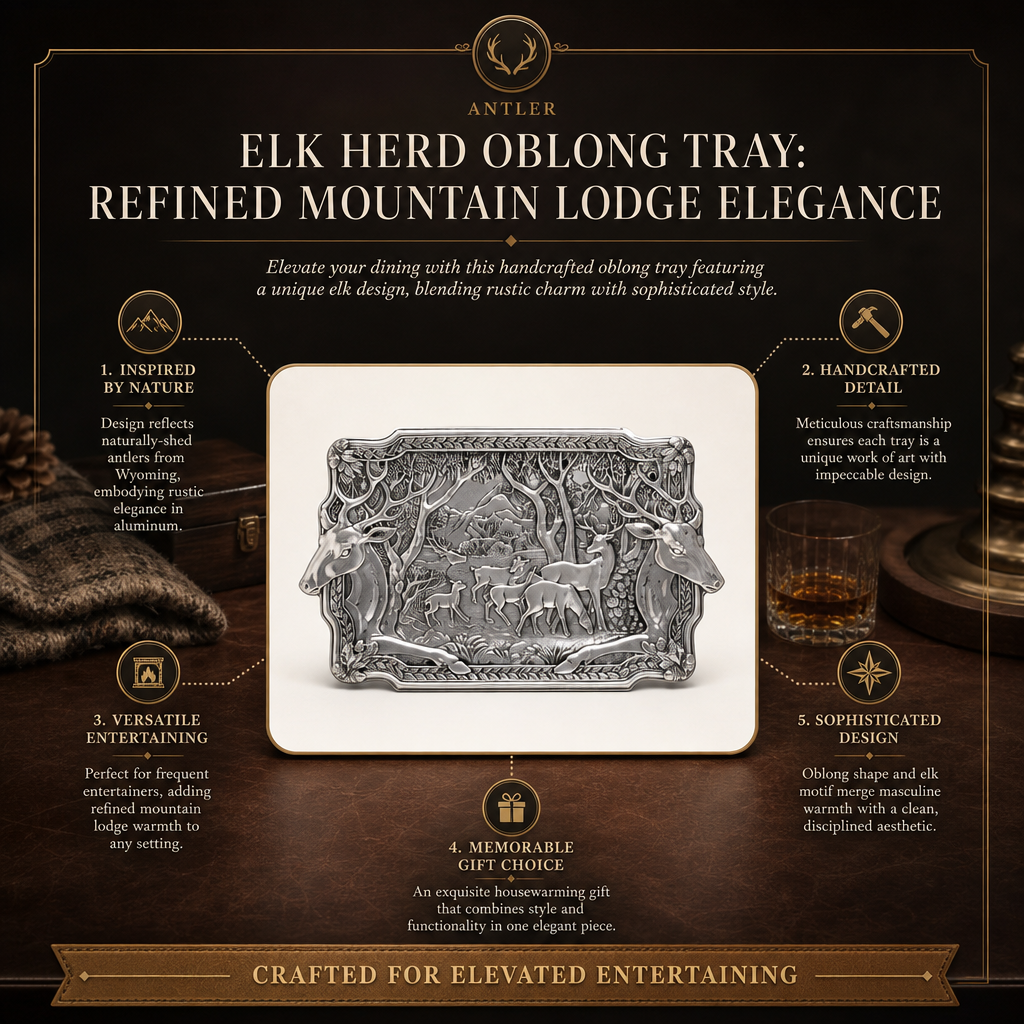 Elk Herd Oblong Tray 11