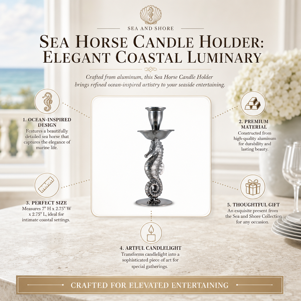 Sea Horse Candle Holder: Elegant Coastal Luminary