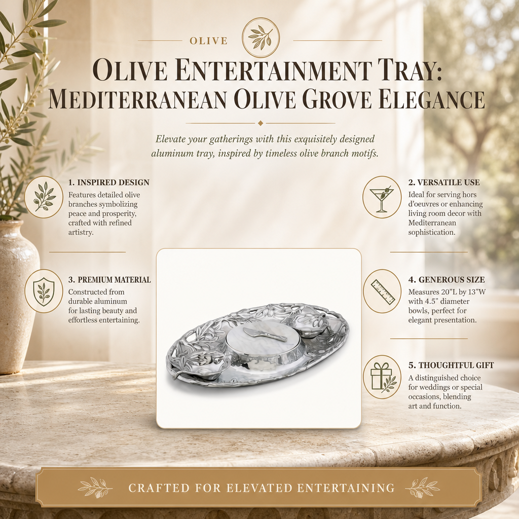 Olive Entertainment Tray: Mediterranean Olive Grove Elegance