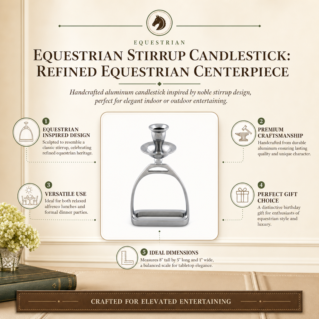 Equestrian Stirrup Candlestick: Refined Equestrian Centerpiece