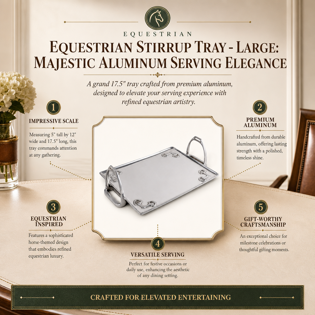 Equestrian Stirrup Tray - Large: Majestic Aluminum Serving Elegance
