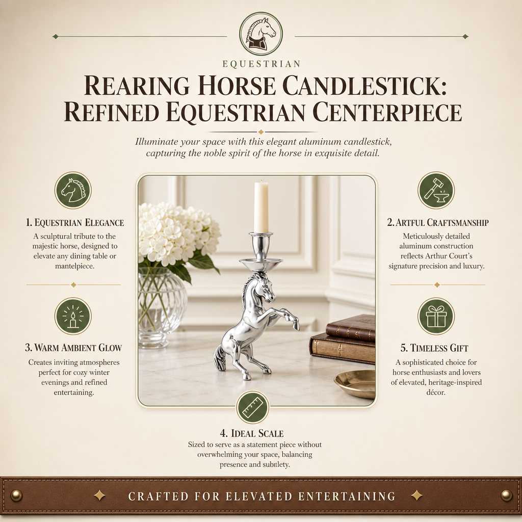 Rearing Horse Candlestick: Refined Equestrian Centerpiece