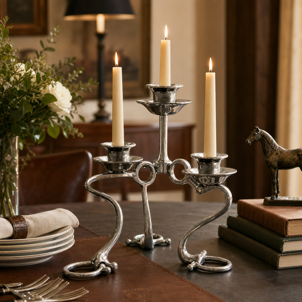 Equestrian Bit Four Light Candlestick 7