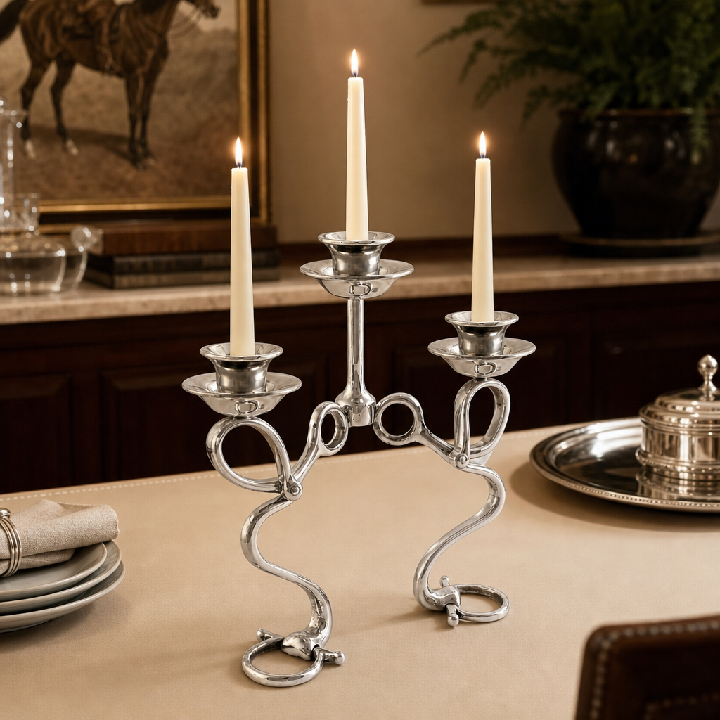 Equestrian Bit Four Light Candlestick 3