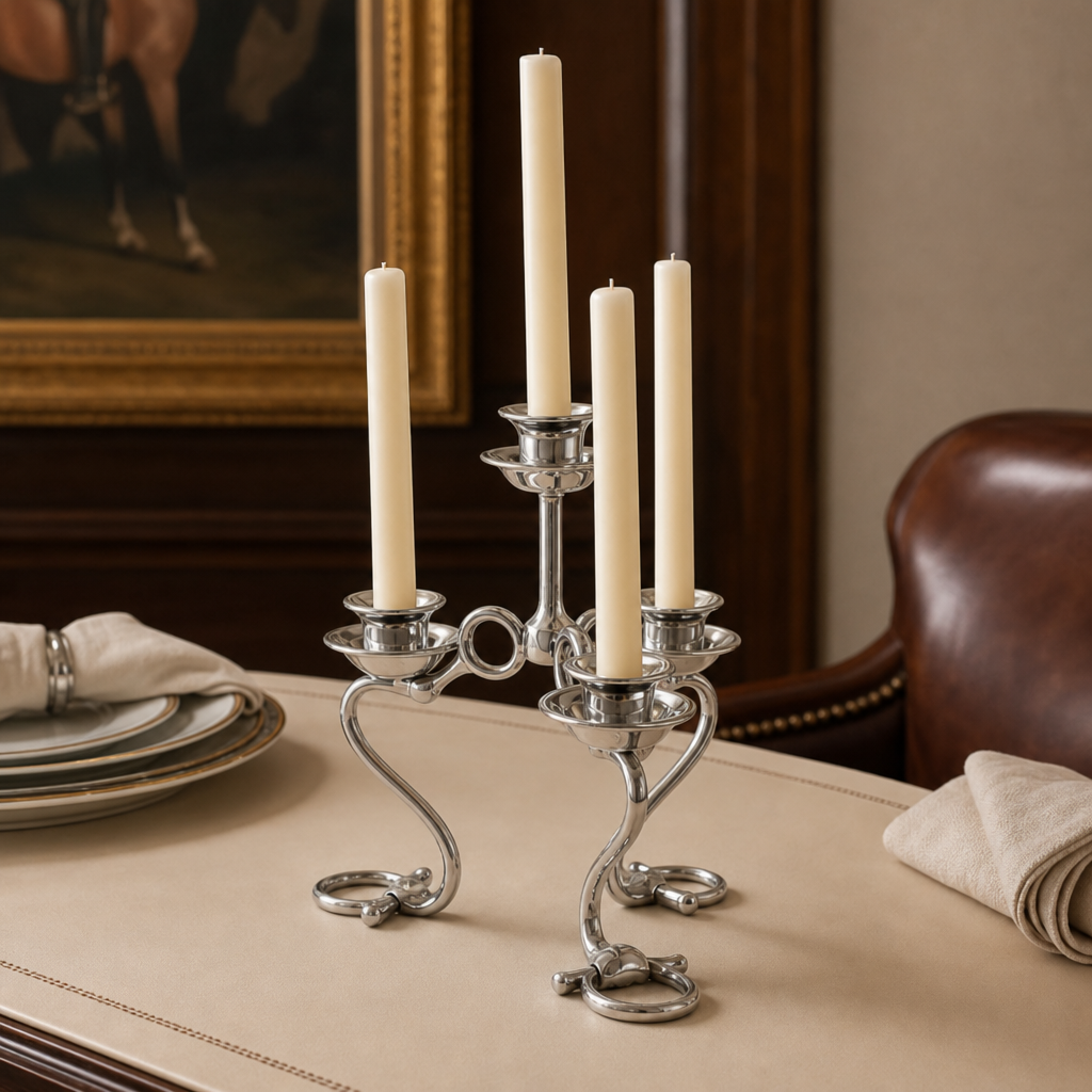 Equestrian Bit Four Light Candlestick 4