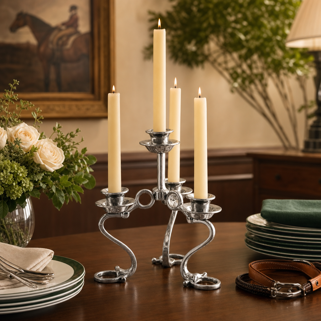 Equestrian Bit Four Light Candlestick 9