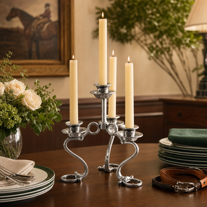 Equestrian Bit Four Light Candlestick 9