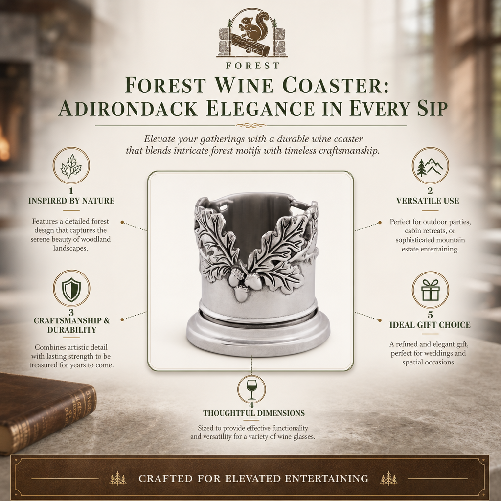 Forest Wine Coaster: Adirondack Elegance in Every Sip