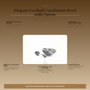 Football Condiment Bowl with Spoon 12