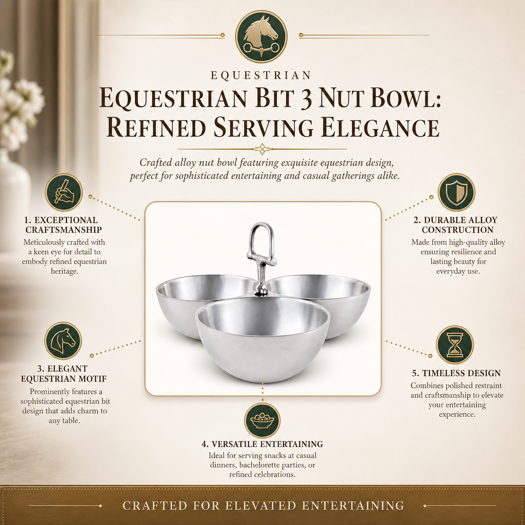 Equestrian Bit 3 Nut Bowl: Refined Serving Elegance