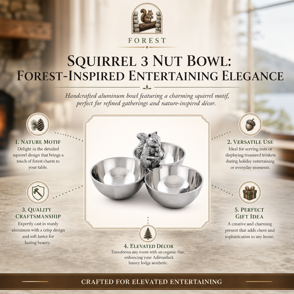 Squirrel 3 Nut Bowl: Forest-Inspired Entertaining Elegance